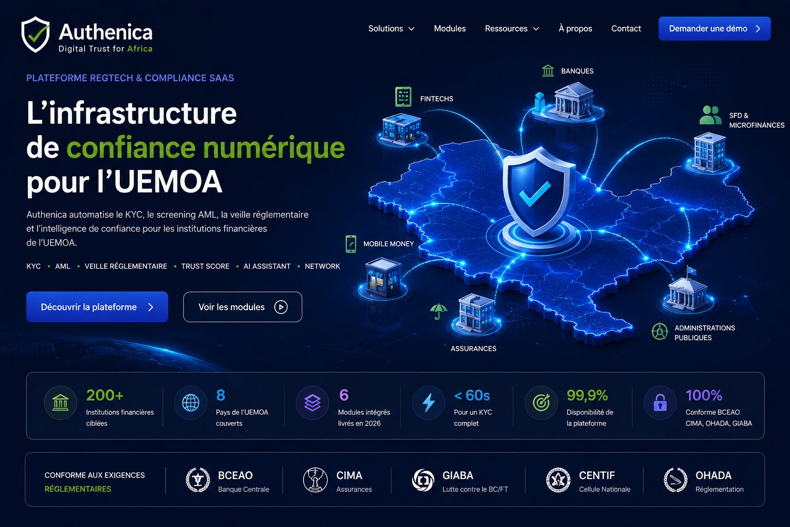 Authenica — infrastructure de confiance numérique UEMOA